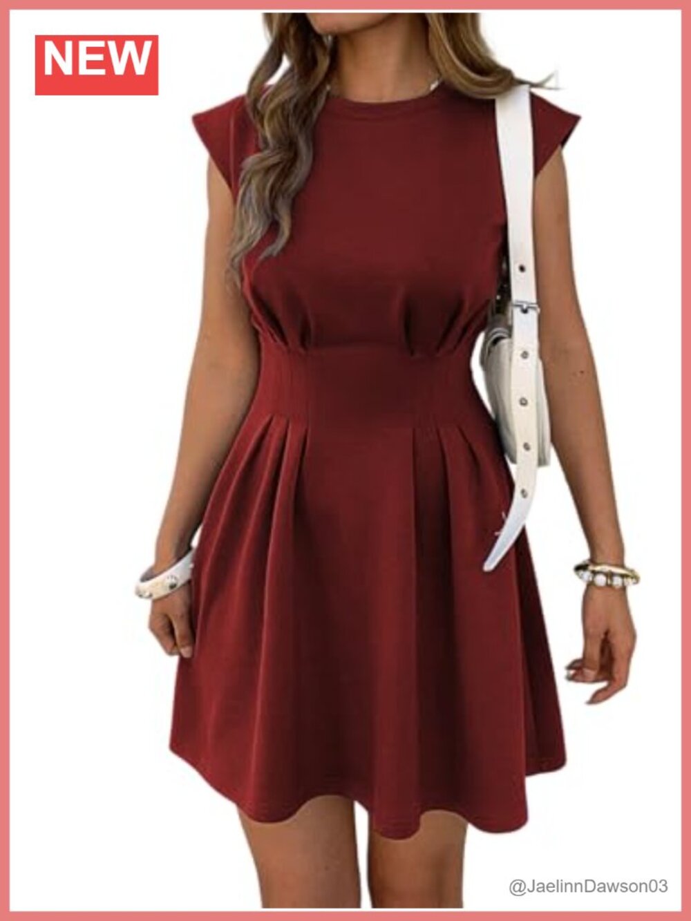 Women's Business Casual Work Dress Cap Sleeve Ruched A-Line Office